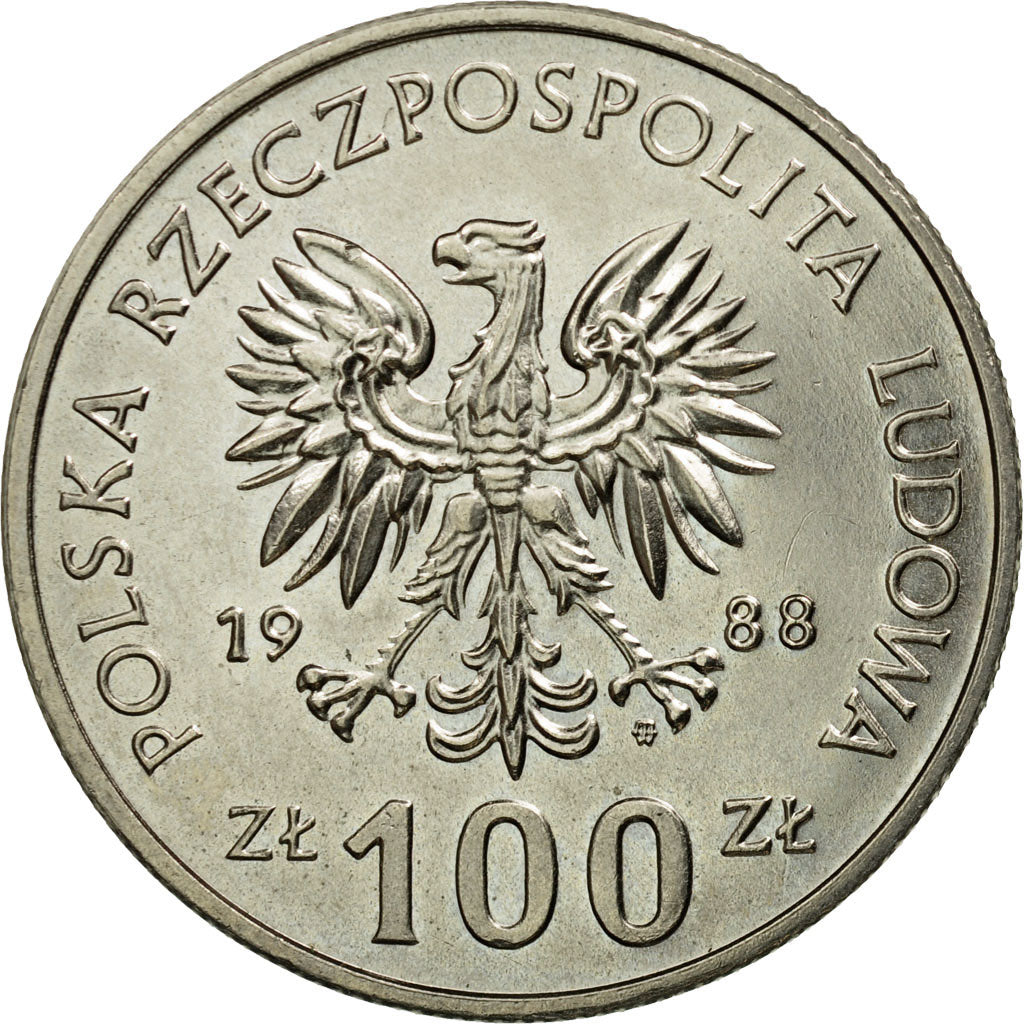 Munten, Polen, 100 Zlotych, 1988, Warsaw, PR, Copper-nickel, KM:183
