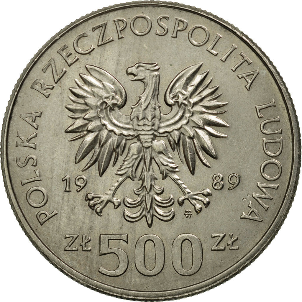 Monnaie, Pologne, 500 Zlotych, 1989, Warsaw, SUP, Copper-nickel, KM:194