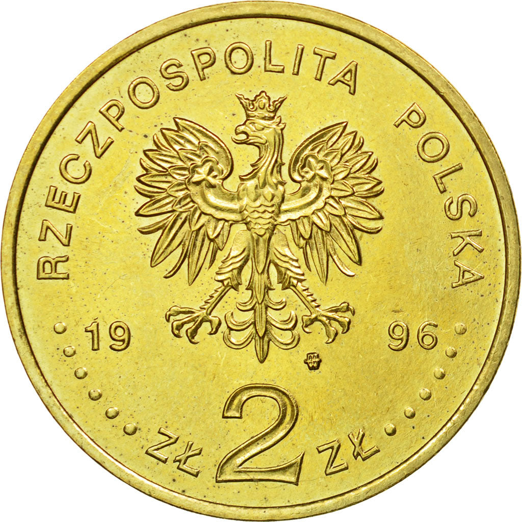 Coin, Poland, 2 Zlote, 1996, Warsaw, EF(40-45), Brass, KM:315