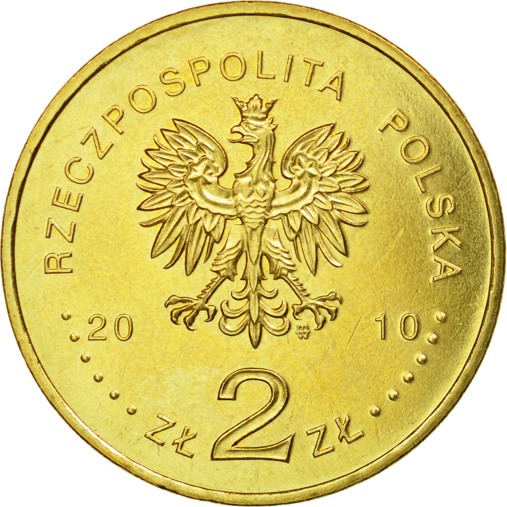 Coin, Poland, 2 Zlote, 2010, Warsaw, MS(65-70), Brass, KM:721