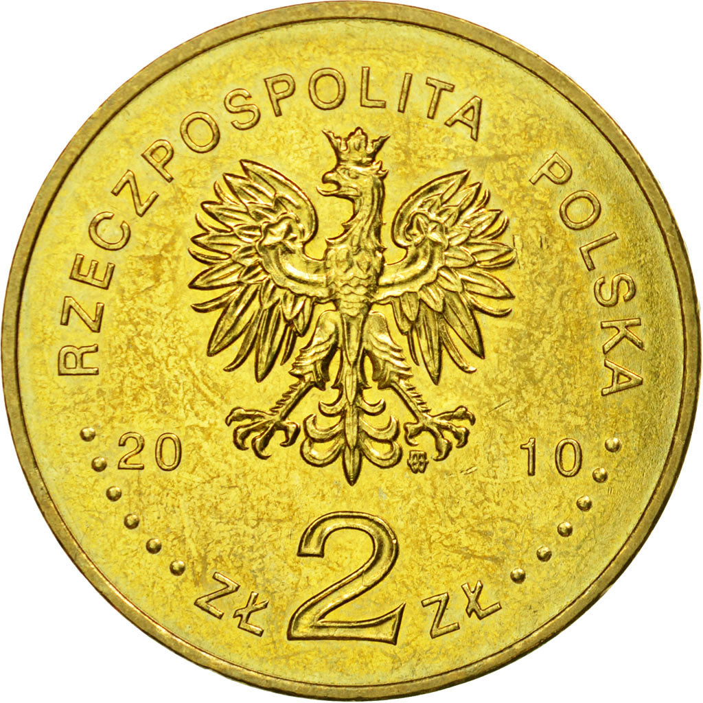 Coin, Poland, 2 Zlote, 2010, Warsaw, AU(55-58), Brass, KM:730