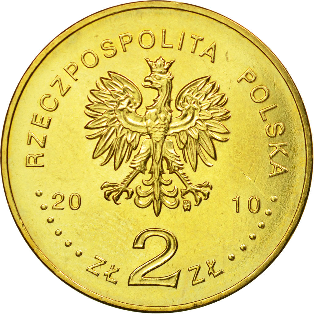Coin, Poland, 2 Zlote, 2010, Warsaw, AU(55-58), Brass, KM:761