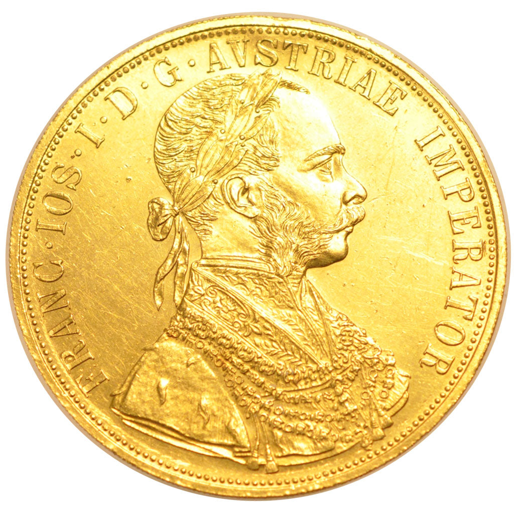 AUSTRIA, 4 Ducat, 1915, KM #2276, AU(55-58), Gold, 13.90
