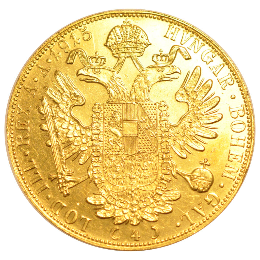 AUSTRIA, 4 Ducat, 1915, KM #2276, AU(55-58), Gold, 13.90