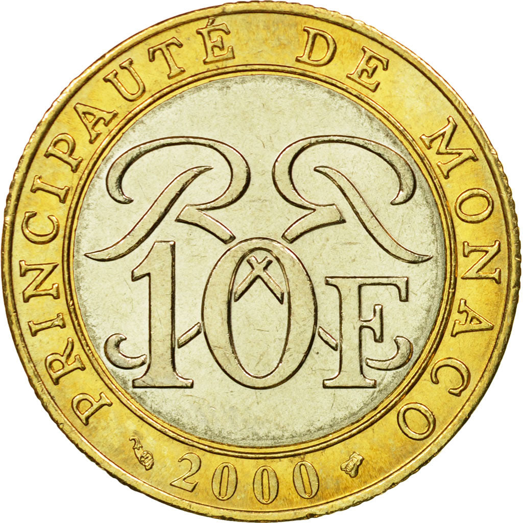 Monnaie, Monaco, Rainier III, 10 Francs, 2000, SUP, Bi-Metallic, Gadoury:MC 160
