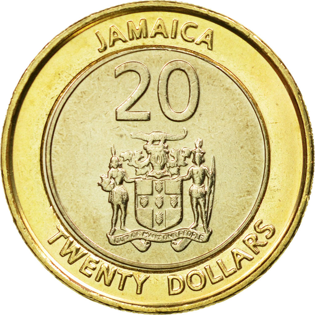 Münze, Jamaica, Elizabeth II, 20 Dollars, 2001, STGL, Bi-Metallic, KM:182