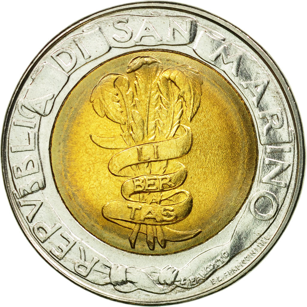 Coin, San Marino, 500 Lire, 1995, MS(65-70), Bi-Metallic, KM:330