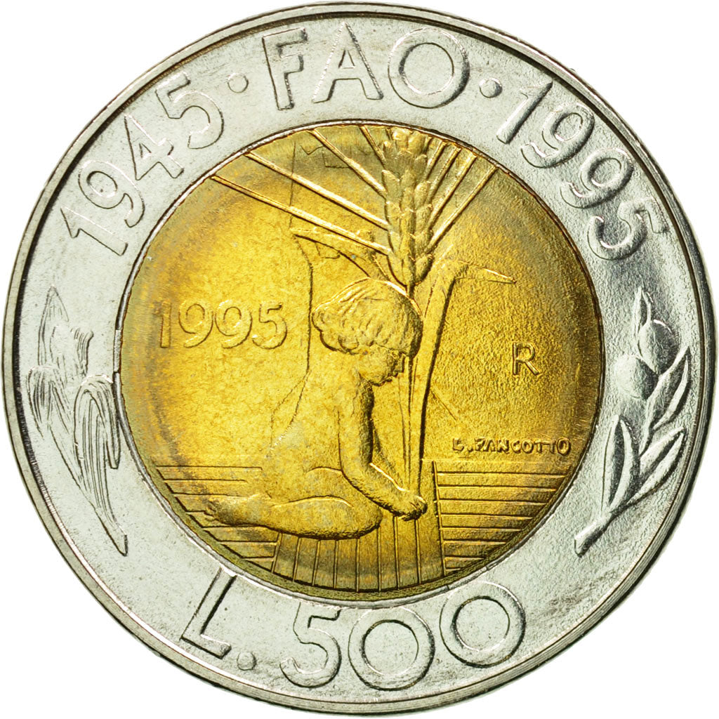 Coin, San Marino, 500 Lire, 1995, MS(65-70), Bi-Metallic, KM:330