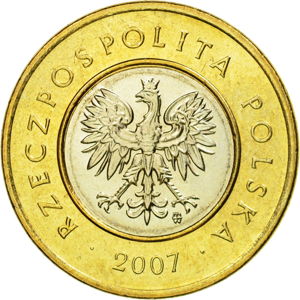 Coin, Poland, 2 Zlote, 2007, Warsaw, MS(65-70), Bi-Metallic, KM:283
