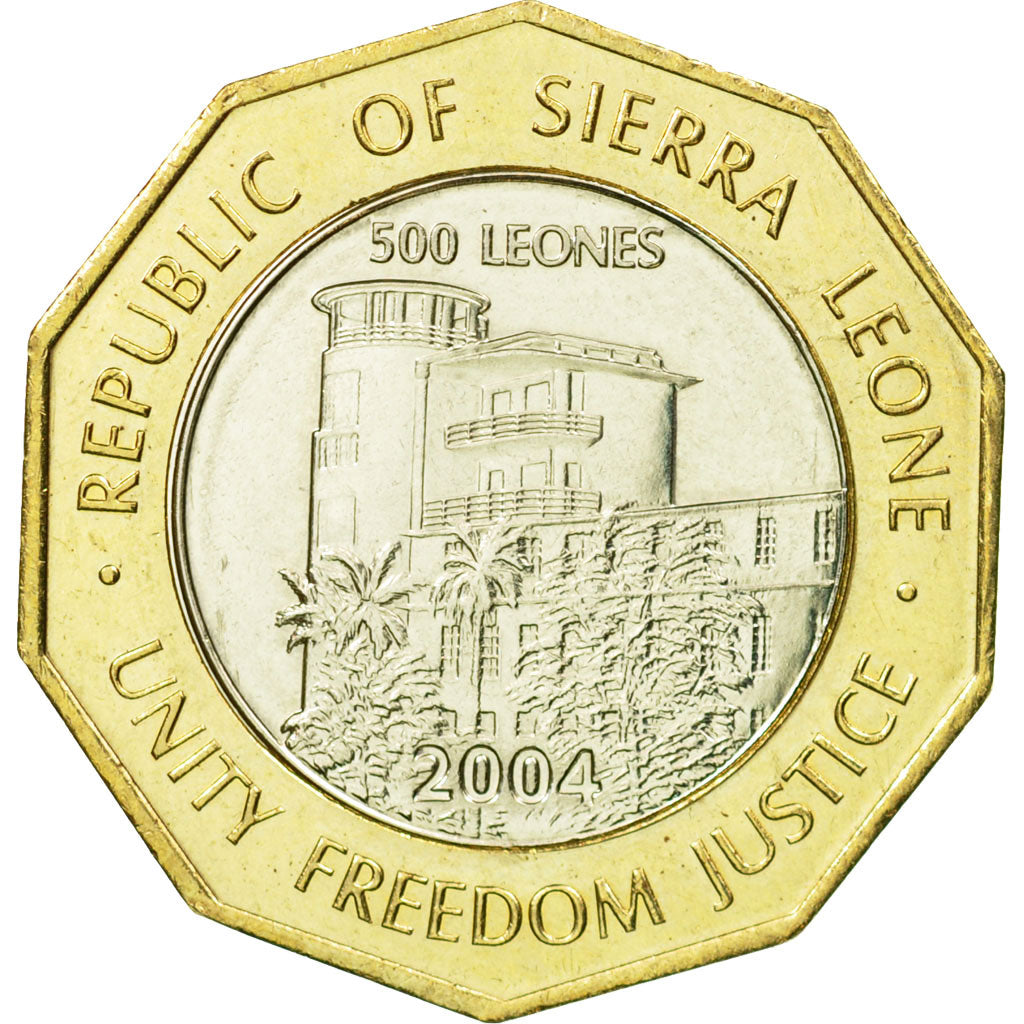 Coin, Sierra Leone, 500 Leones, 2004, MS(65-70), Bi-Metallic, KM:296