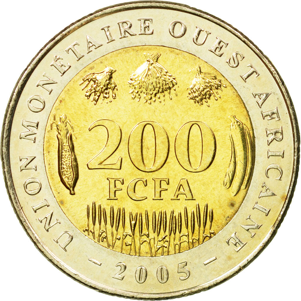 Coin, West African States, 200 Francs, 2005, MS(65-70), Bi-Metallic, KM:14