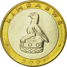 Coin, Zimbabwe, 5 Dollars, 2001, Harare, MS(65-70), Bi-Metallic, KM:13