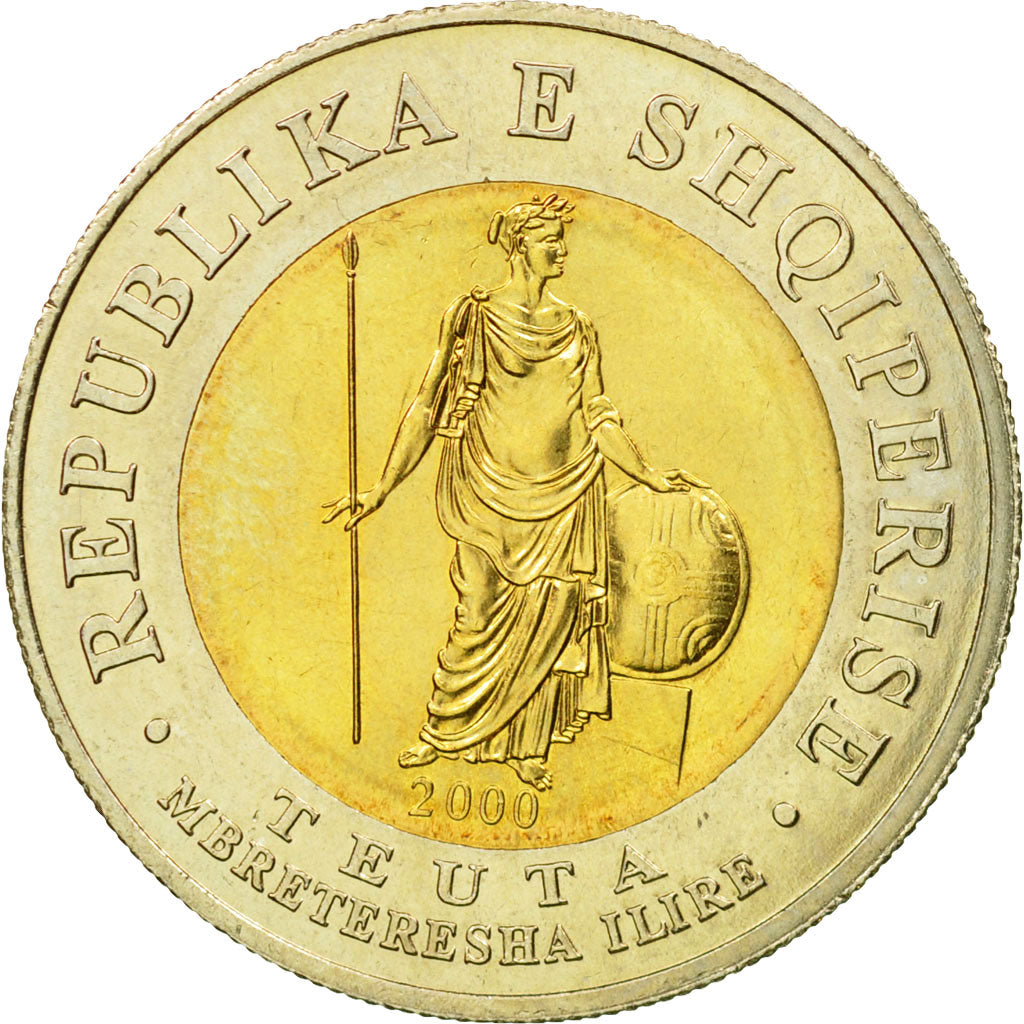 Münze, Albania, 100 Lekë, 2000, STGL, Bi-Metallic, KM:80