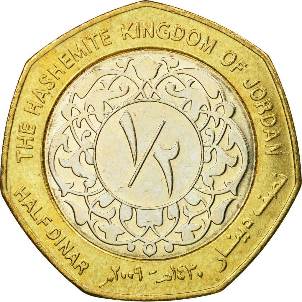 Coin, Jordan, Abdullah II, 1/2 Dinar, 2000, MS(65-70), Bi-Metallic, KM:79