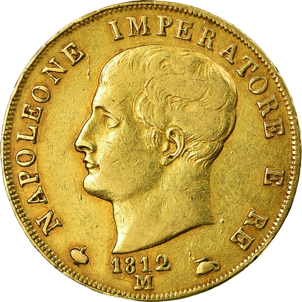 Moneta, STATI ITALIANI, KINGDOM OF NAPOLEON, Napoleon I, 40 Lire, 1812, Milan