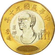 Monnaie, République de Chine, TAIWAN, Abdullah II, 20 Yuan, 2001, FDC