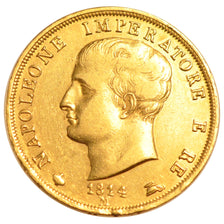 ITALIAN STATES, 40 Lire, 1814, Milan, KM #12, EF(40-45), Gold, 12.80