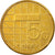 Moneda, Países Bajos, Beatrix, 5 Gulden, 1988, MBC+, Bronze Clad Nickel, KM:210