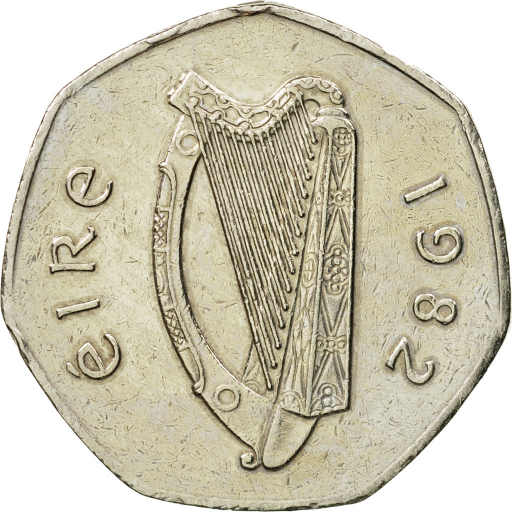 Coin, IRELAND REPUBLIC, 50 Pence, 1982, AU(50-53), Copper-nickel, KM:24
