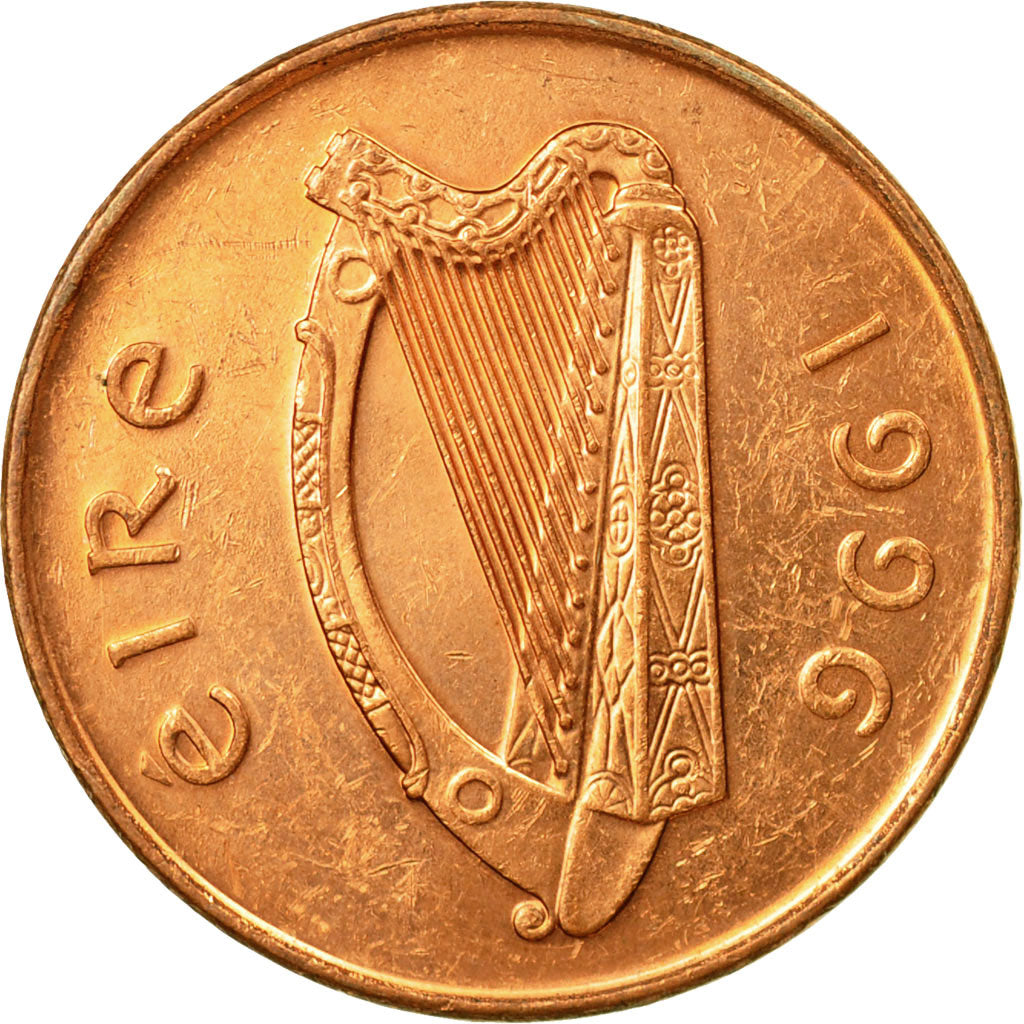 Monnaie, IRELAND REPUBLIC, 2 Pence, 1996, SUP, Copper Plated Steel, KM:21a
