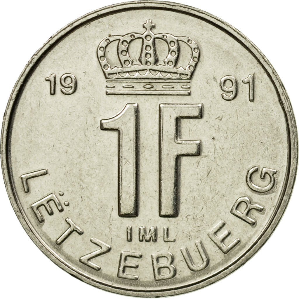 Munten, Luxemburg, Jean, Franc, 1991, ZF, Nickel plated steel, KM:63
