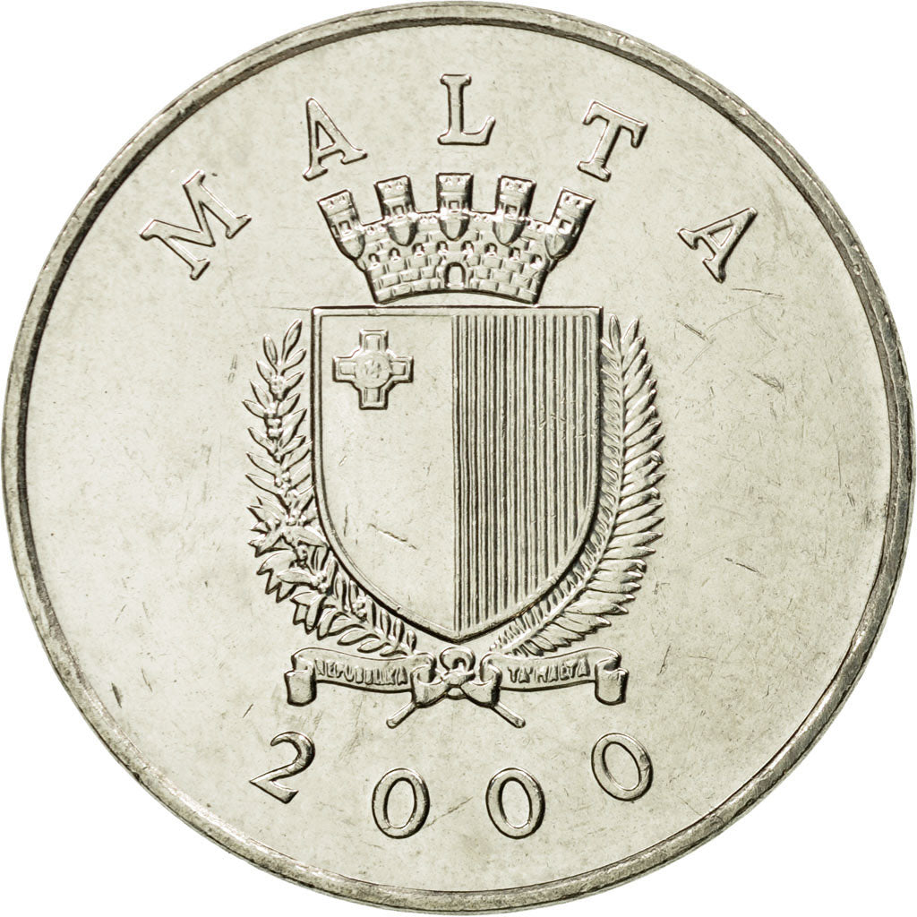Coin, Malta, Lira, 2000, AU(50-53), Nickel, KM:99