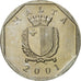 Moneta, Malta, 50 Cents, 2001, BB, Rame-nichel, KM:98