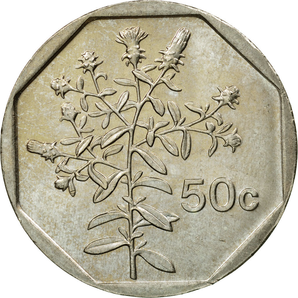 Moneta, Malta, 50 Cents, 2001, BB, Rame-nichel, KM:98