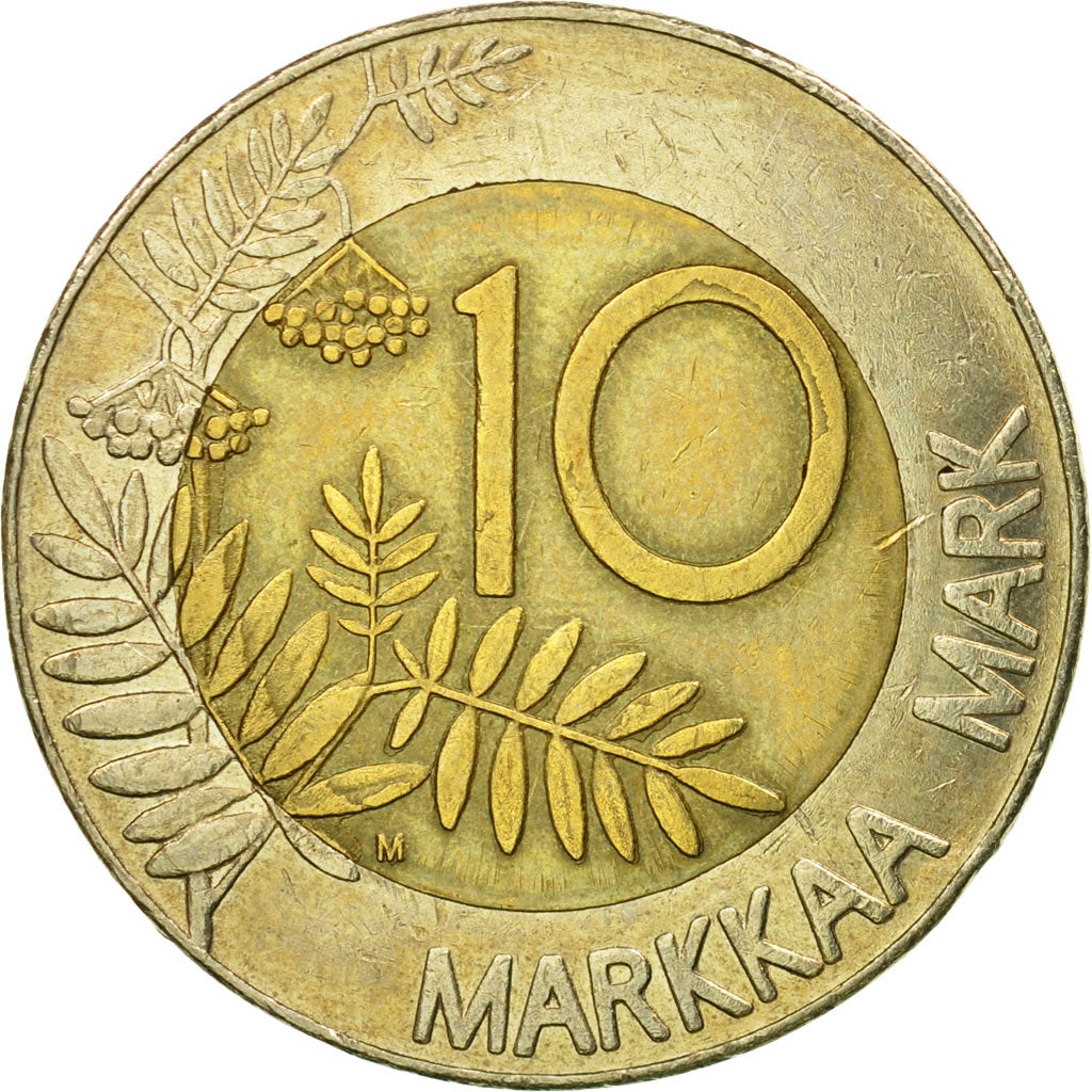 Coin, Finland, 10 Markkaa, 1993, VF(30-35), Bi-Metallic, KM:77
