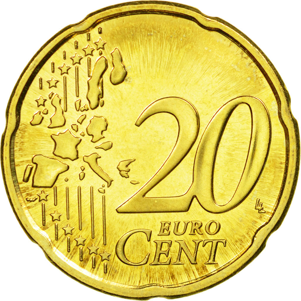 Finland, 20 Euro Cent, 2000, MS(63), Brass, KM:102