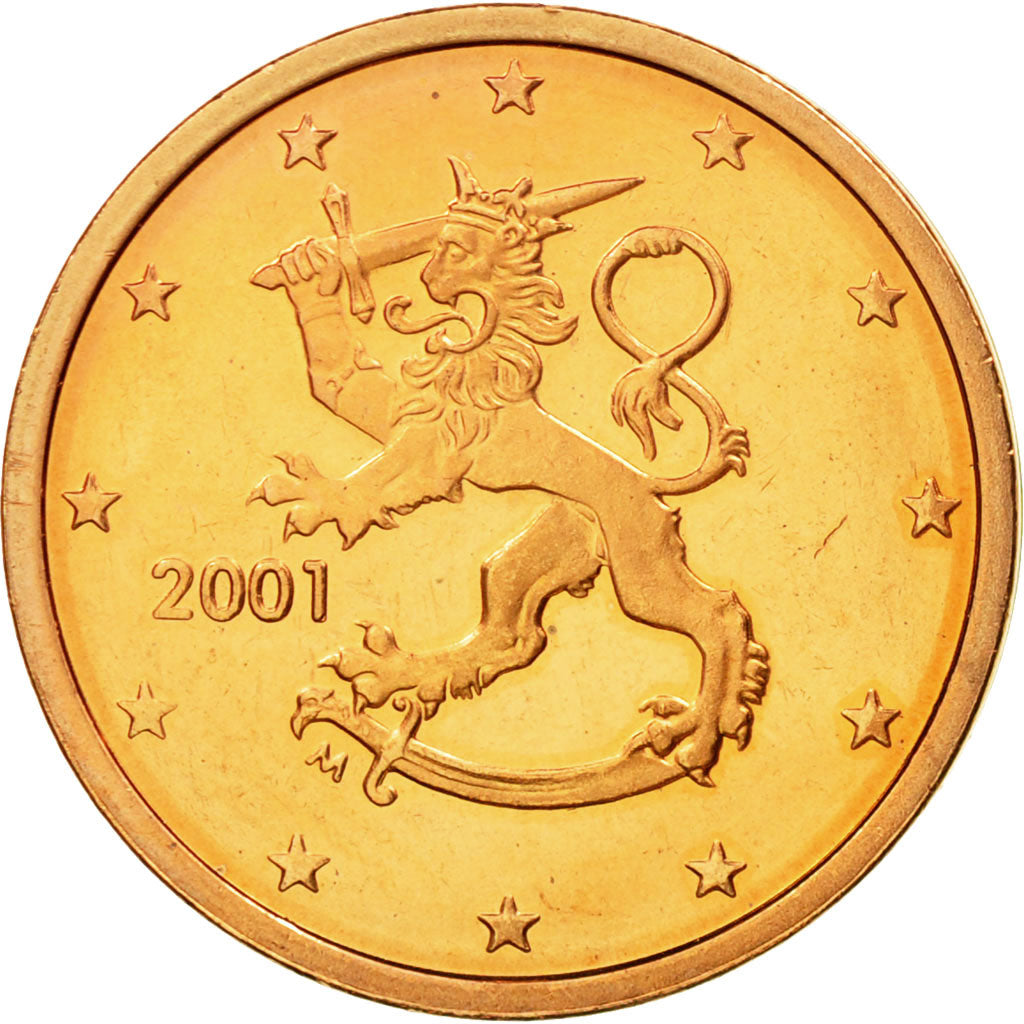 Finland, 2 Euro Cent, 2001, MS(63), Copper Plated Steel, KM:99