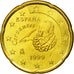 Hiszpania, 20 Euro Cent, 1999, Madrid, MS(60-62), Mosiądz, KM:1044