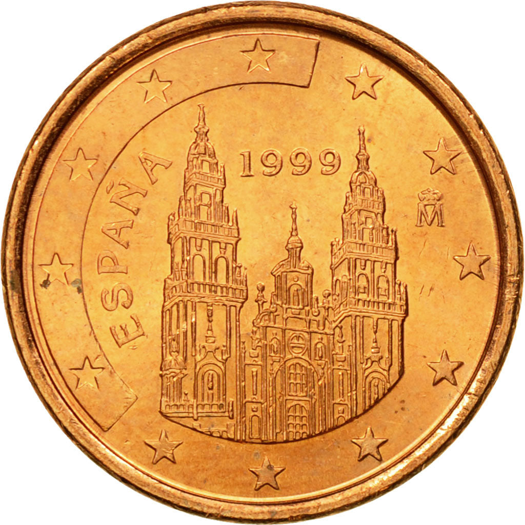 Spanien, Euro Cent, 1999, VZ+, Copper Plated Steel, KM:1040