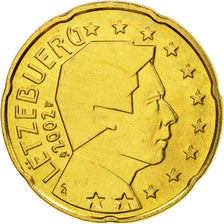 Luxembourg, 20 Euro Cent, 2002, MS(63), Brass, KM:79