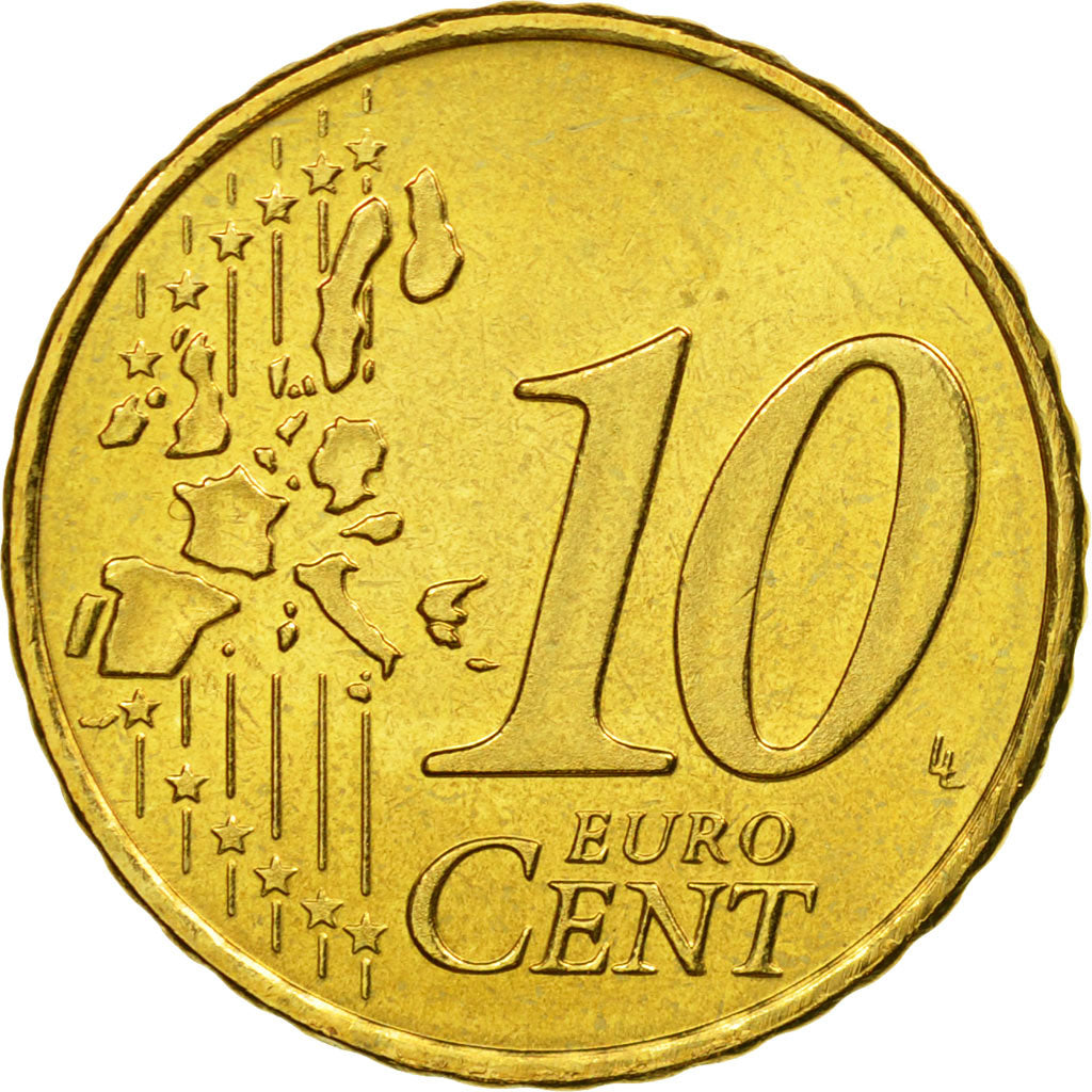 Paesi Bassi, 10 Euro Cent, 2000, SPL, Ottone, KM:237