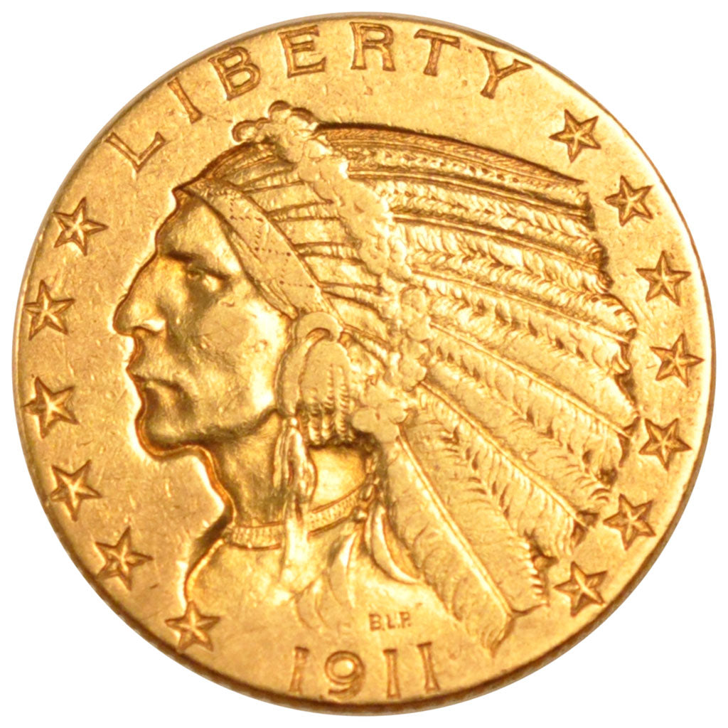 UNITED STATES, Indian Head, $5, Half Eagle, 1911, U.S. Mint, KM #129,...