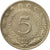 Moneta, Jugosławia, 5 Dinara, 1975, AU(55-58), Miedź-Nikiel-Cynk, KM:58