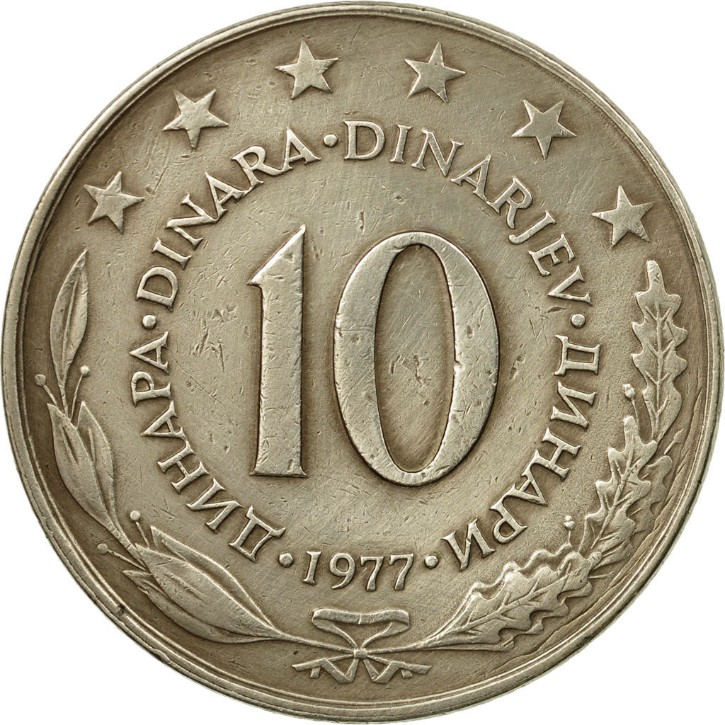 Coin, Yugoslavia, 10 Dinara, 1977, EF(40-45), Copper-nickel, KM:62