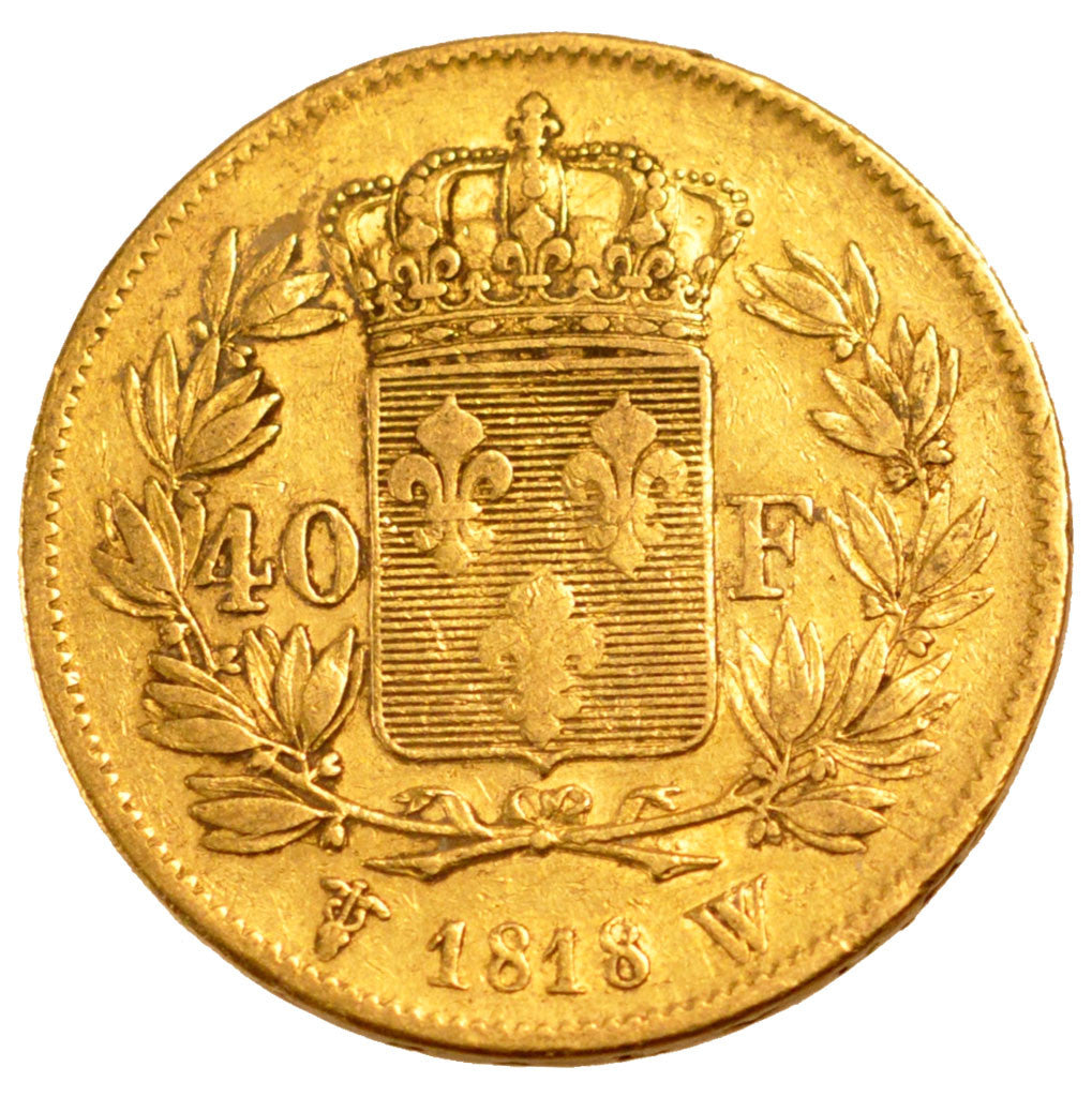 Coin, France, Louis XVIII, Louis XVIII, 40 Francs, 1818, Lille, VF(30-35), Gold