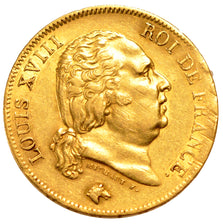 Francia, Louis XVIII, Louis XVIII, 40 Francs, 1818, Lille, BB+, Oro, KM:713.6...