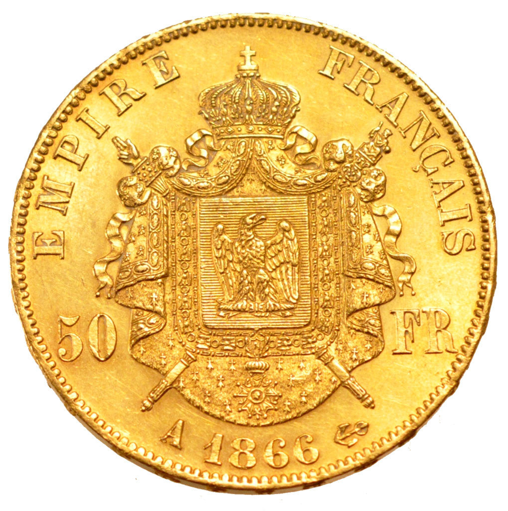 Moneda, Francia, Napoleon III, Napoléon III, 50 Francs, 1866, Paris, EBC, Oro