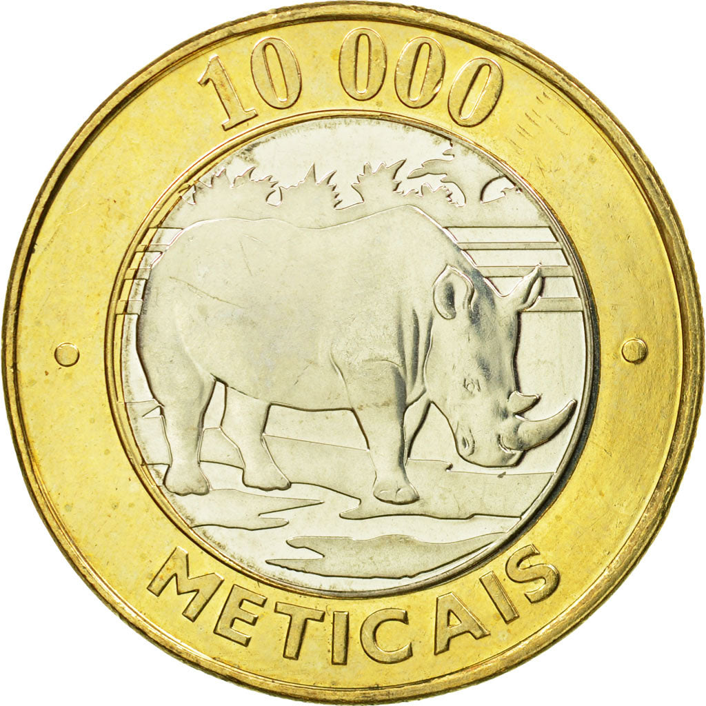 Moneda, Mozambique, 10000 Meticais, 2003, EBC, Bimetálico, KM:131
