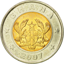 Moneda, Ghana, Cedi, 2007, EBC, Bimetálico, KM:42