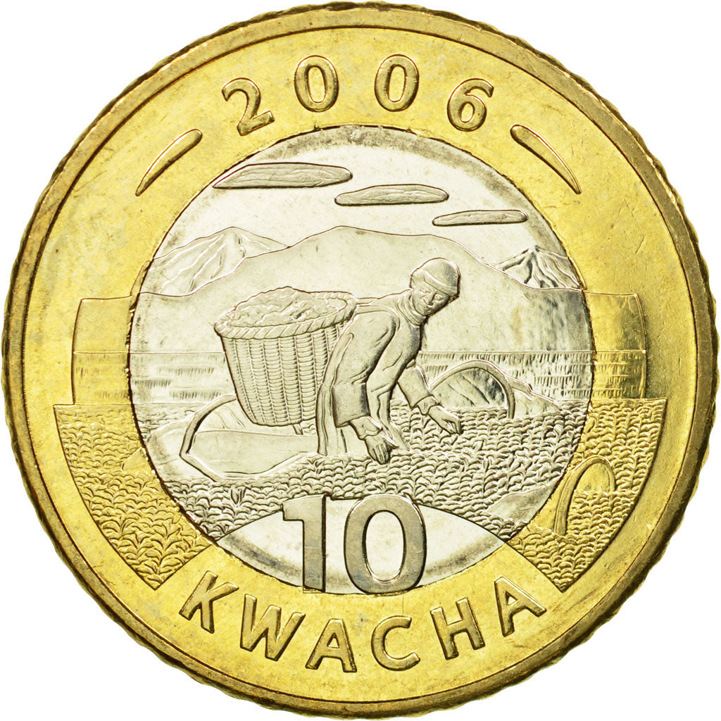 Coin, Malawi, 10 Kwacha, 2006, AU(55-58), Bi-Metallic, KM:58