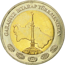 Coin, Turkmanistan, 2 Manat, 2010, AU(55-58), Bi-Metallic, KM:104