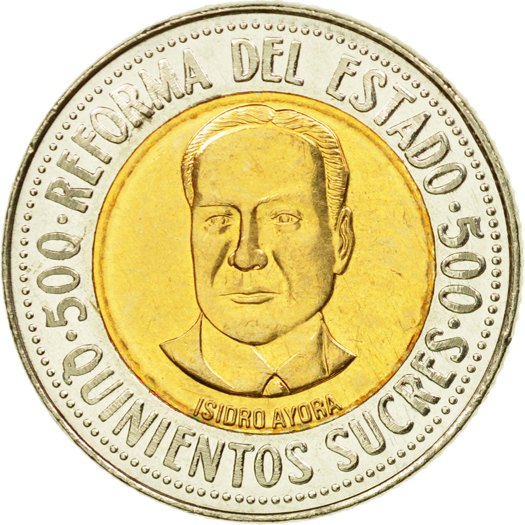 Coin, Ecuador, 500 Sucres, 1995, MS(63), Bi-Metallic, KM:97