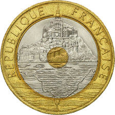 Coin, France, Mont Saint Michel, 20 Francs, 1992, AU(55-58), Tri-Metallic