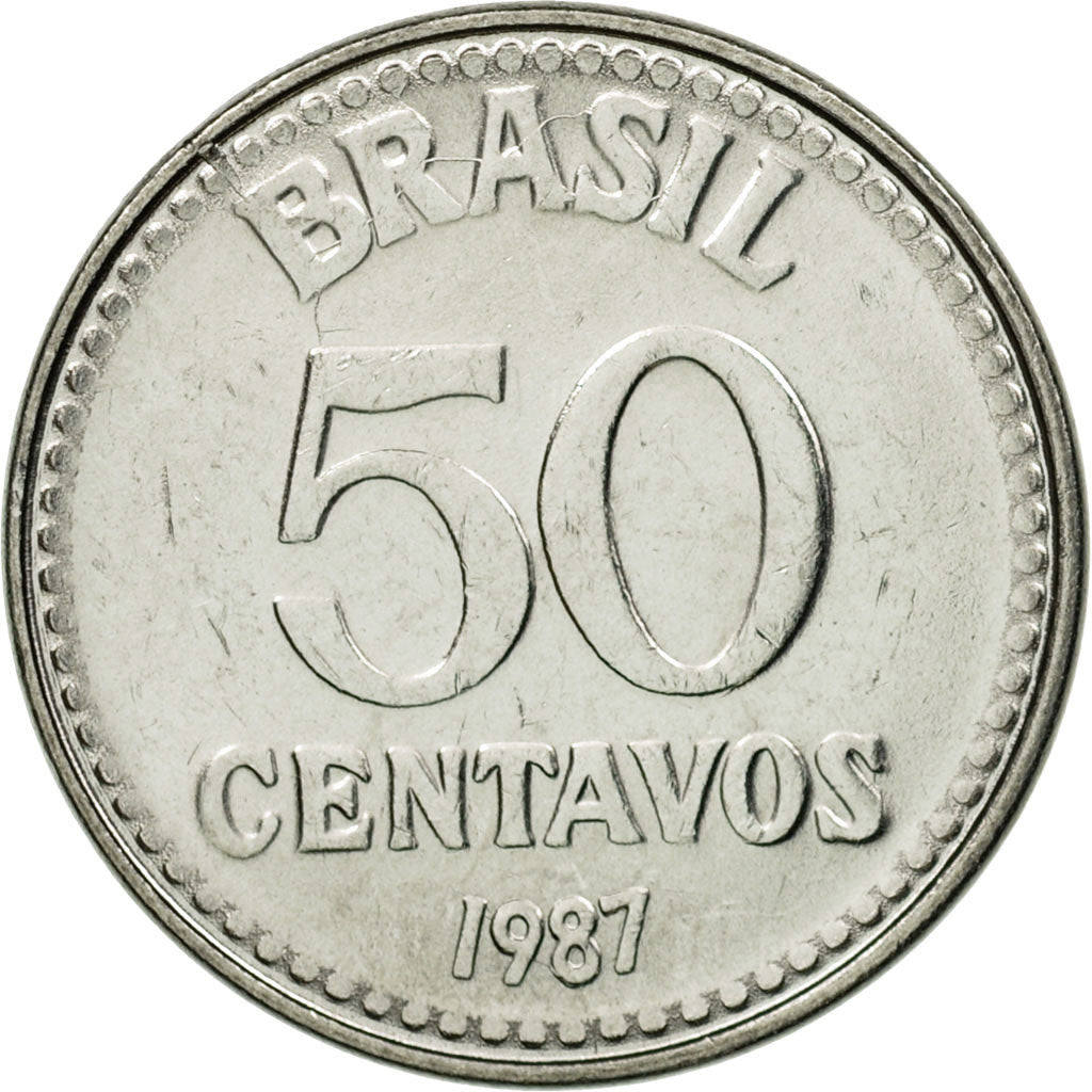 Moneta, Brasile, 50 Centavos, 1987, SPL-, Acciaio inossidabile, KM:604