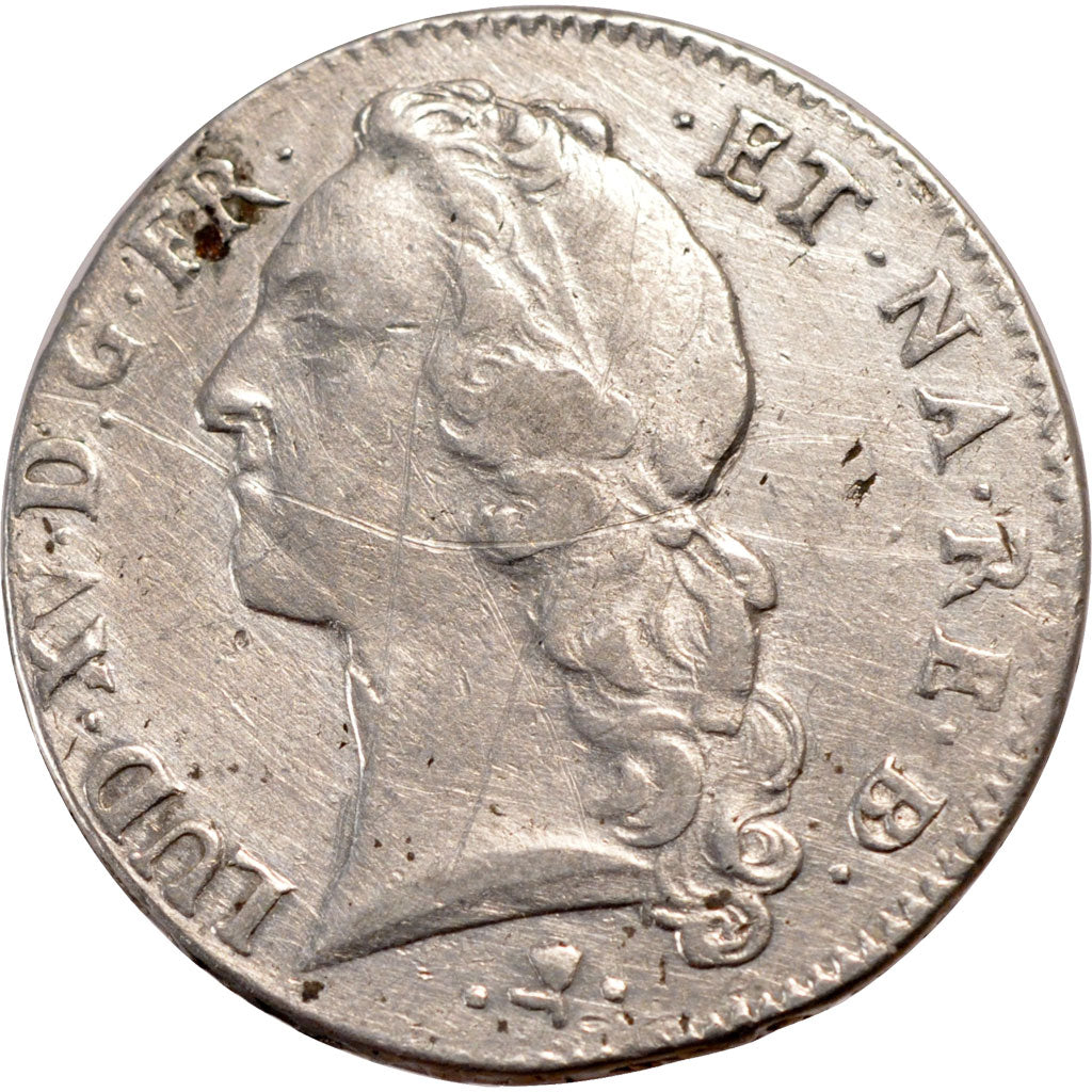 FRANCE, Écu de Béarn au bandeau, ECU, 1757, Pau, KM #518, VF(30-35), Silver, Ga.