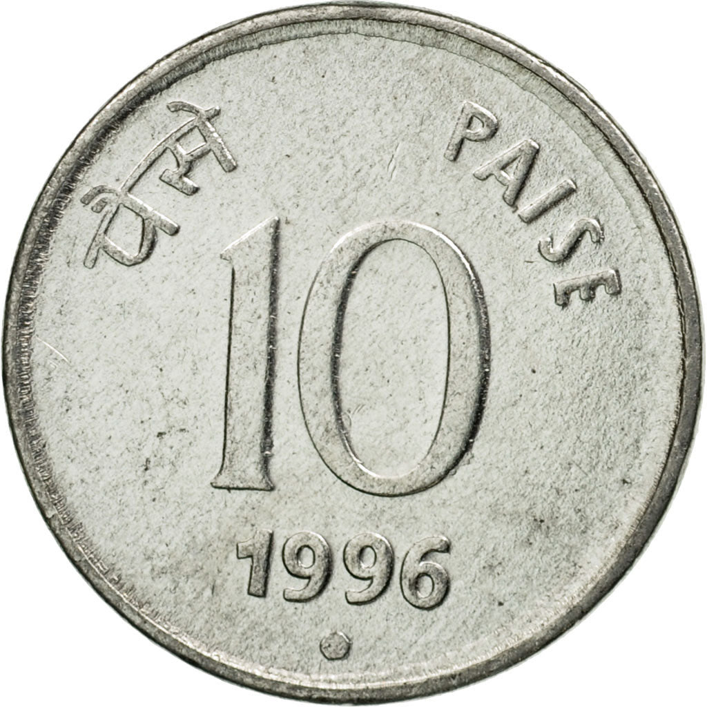 Munten, INDIAASE REPUBLIEK, 10 Paise, 1996, PR, Stainless Steel, KM:40.1